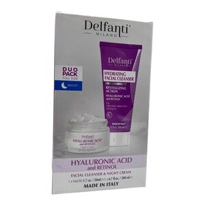 Delfanti Hyaluronic Acid & Retinol Duo Pack Cleanser & Night Cream 1.7oz/6.7oz